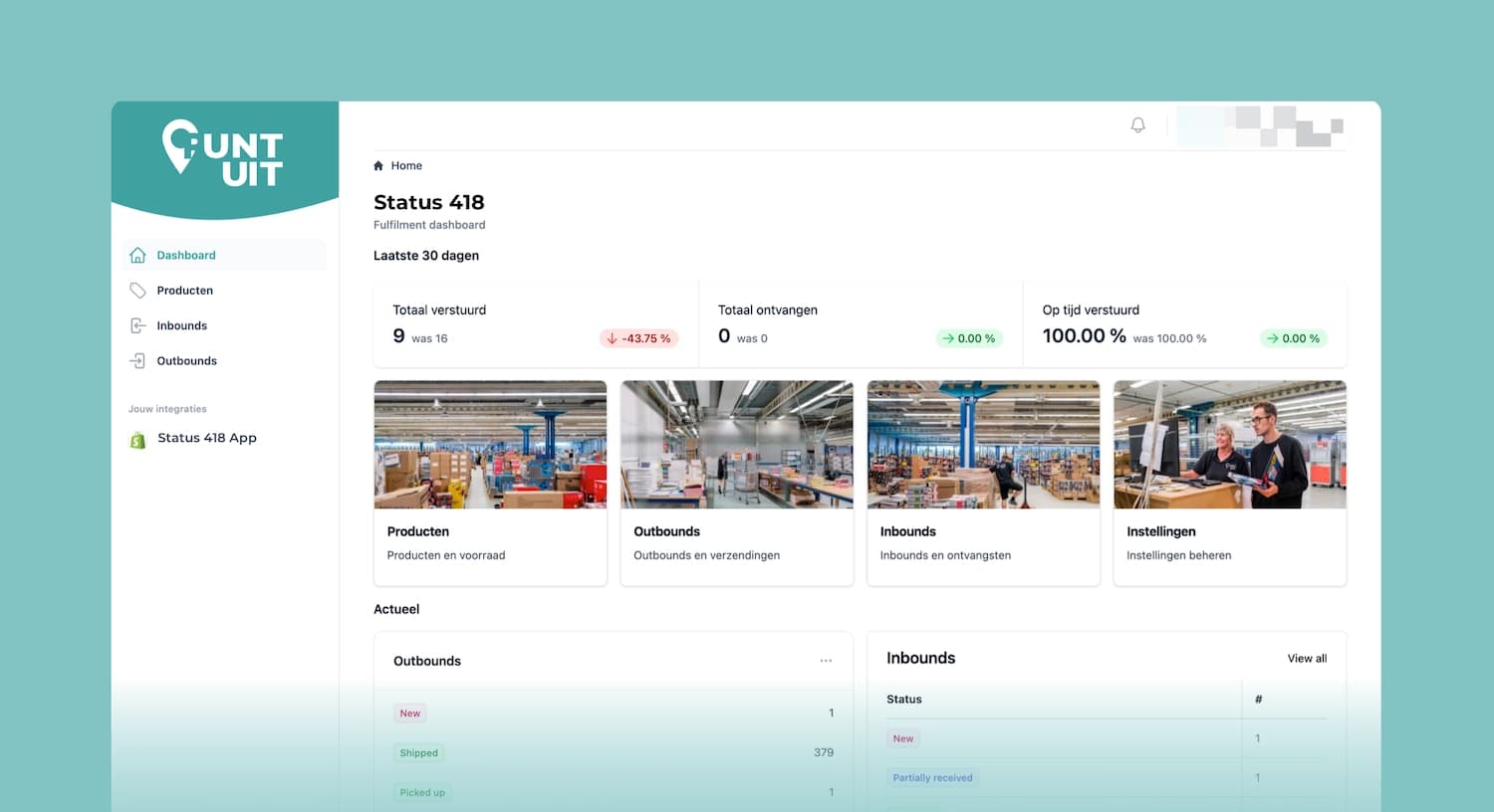 Het dashboard van het Punt-uit partnerplatform